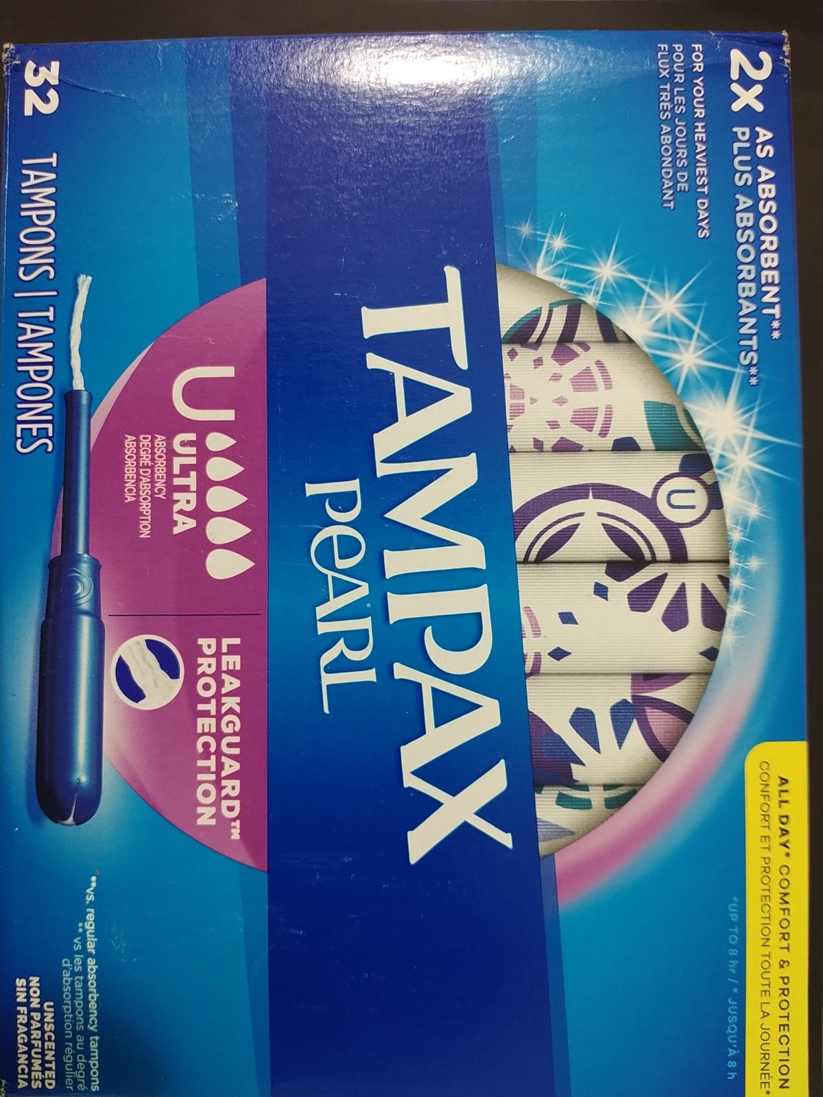 tampax pearl 2x as plus absorbants 32 count