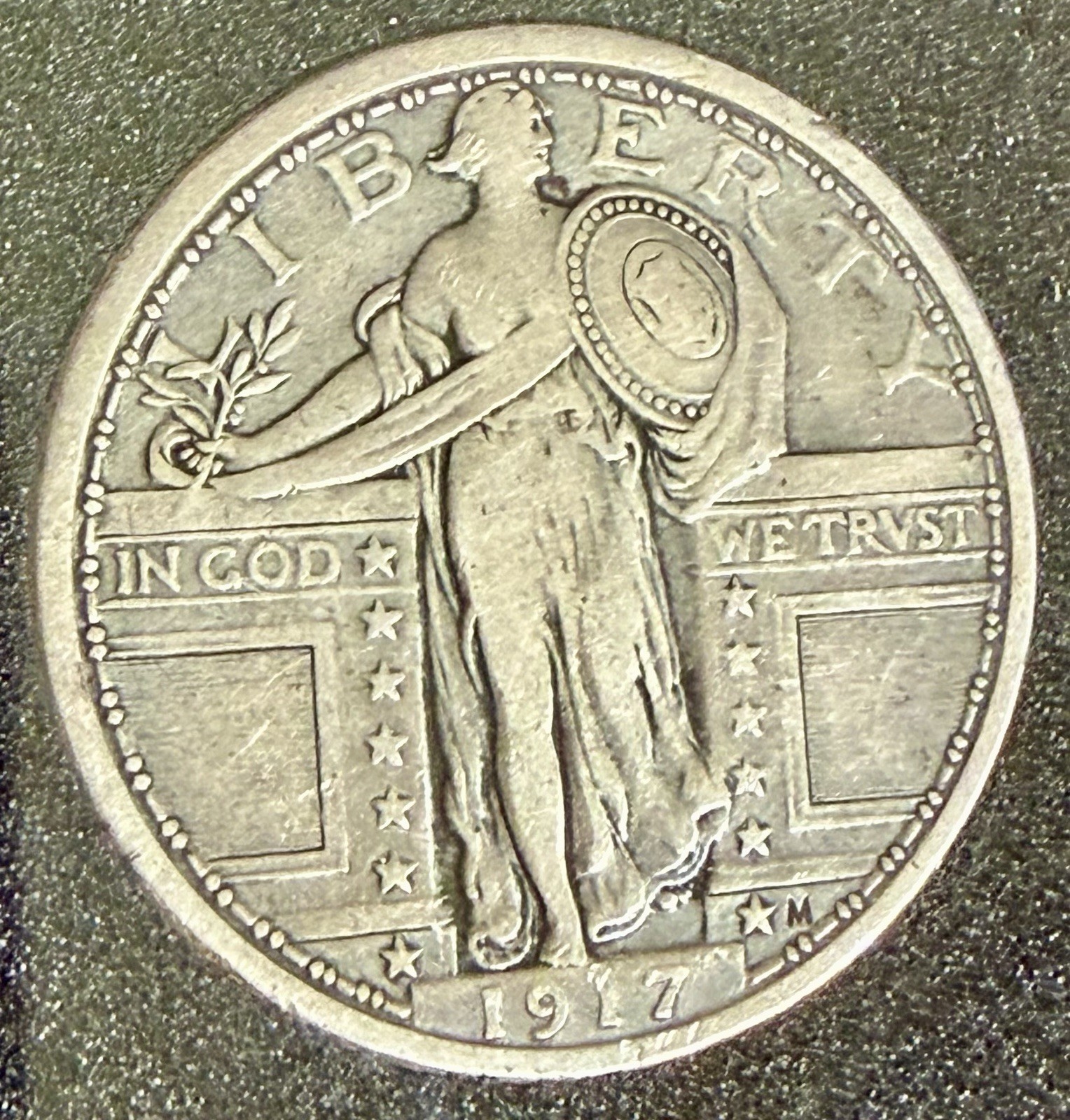 1917 Type 1 Standing Liberty 90% Silver Quarter Key Date
