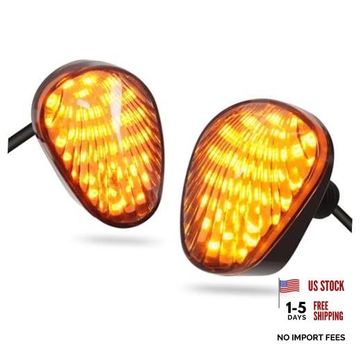 Flush Mount Motorcycle Turn Signal - 2PCS 12V Smoked LED Indicator Light