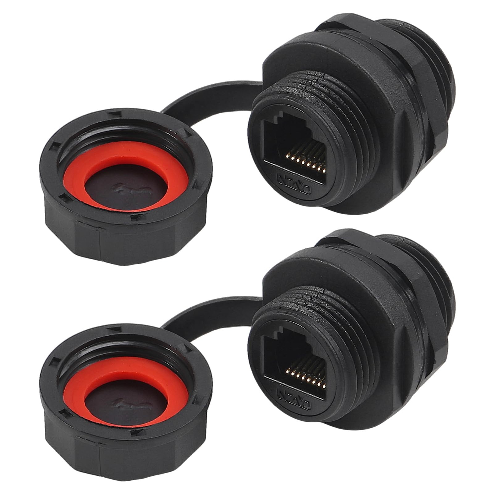 2Pcs RJ45 Shielded Panel Mount Connector CAT6A RJ45 Socket Cat5/5e/6/6E 8P8C