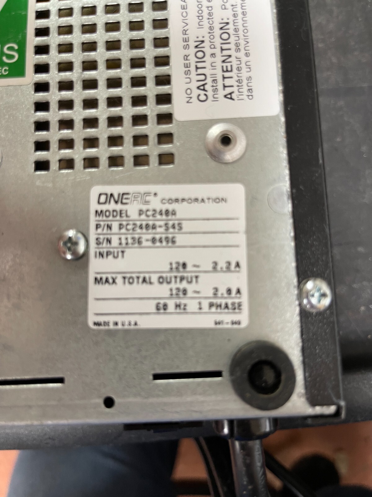 ONEAC PC240A Power Conditioner with 4 Outputs