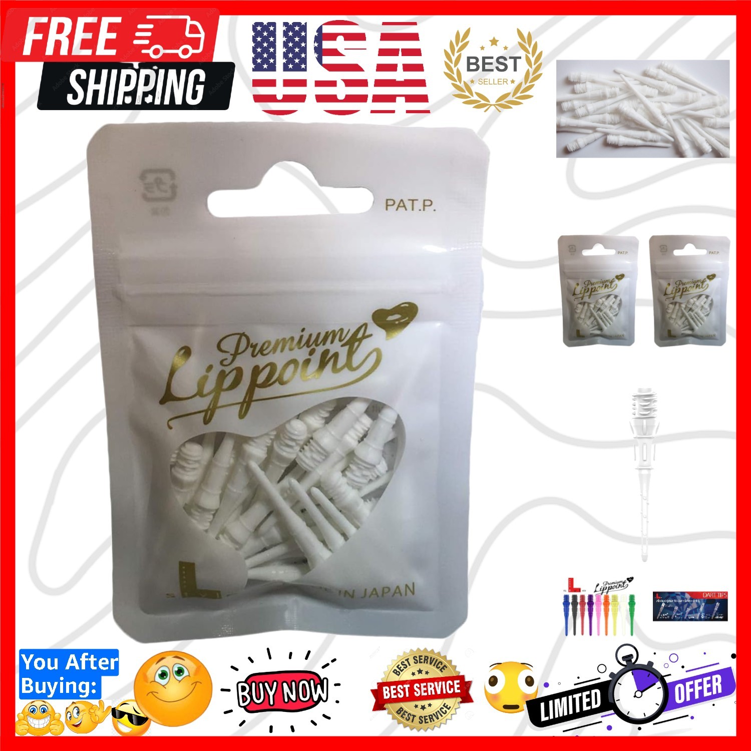 Lippoint - Soft Tip Dart Points - Regular Length