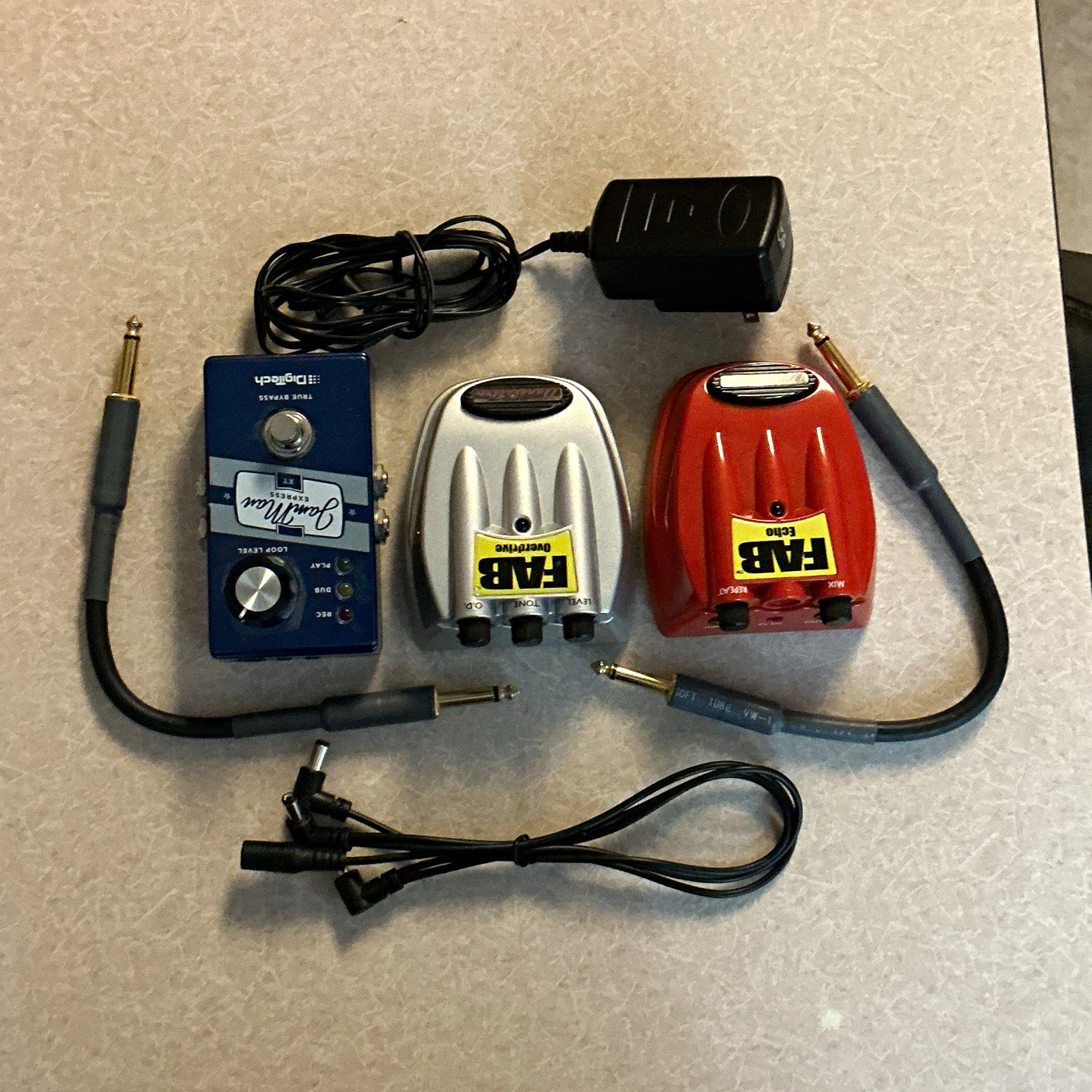 Lot of 3 pedals.  JamMan Express XT Digital Looper for Electric Guitar.