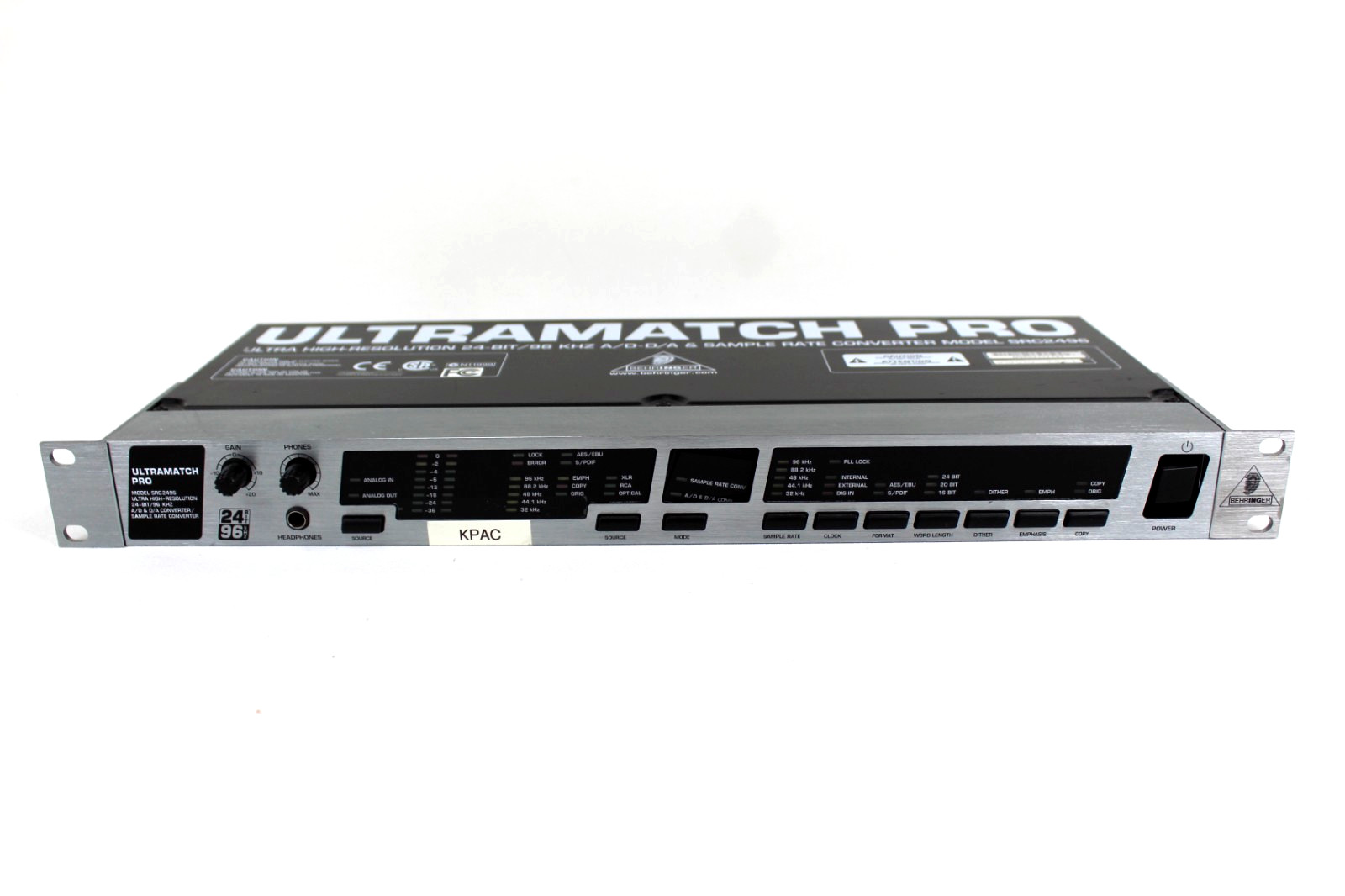 Behringer UltraMatch Pro 24-Bit/96 KHZ A/D-D/A & Sample Rate Converter SRC2496