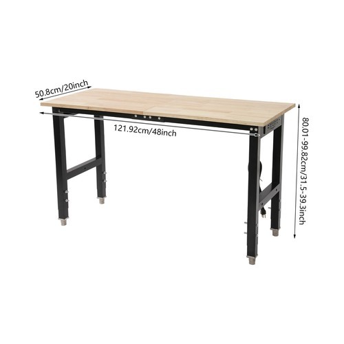 Workbench Heavy-Duty Work Table Freestanding Rectangular Work Bench Adjustable