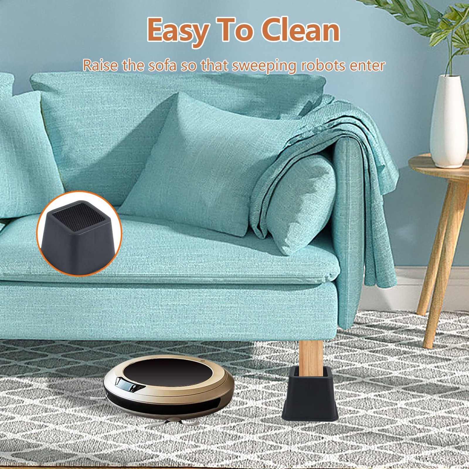 DEDU Bed Risers 3 Inch Heavy Duty 9 Pack, Furniture Risers for Sofas Oversize...