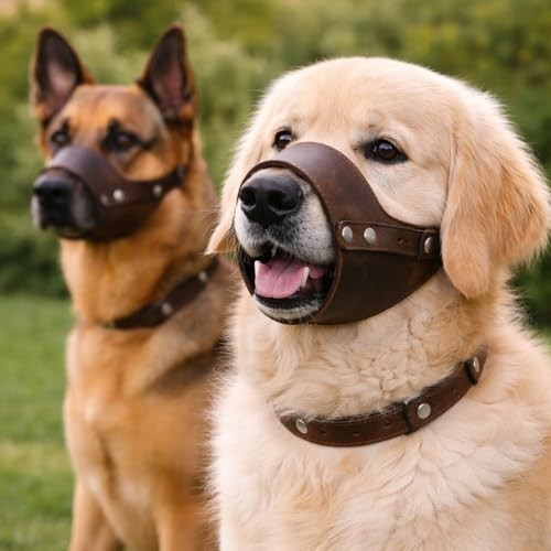 Comfortable Leather Dog Muzzle | Durable & Adjustable | Vet-Approved Safety | Sm