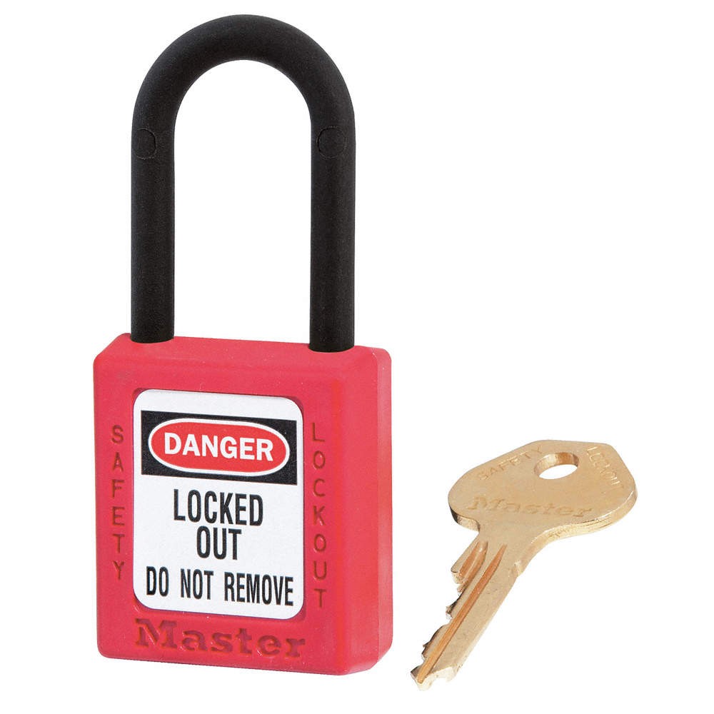 MASTER LOCK 406KAS6RED Lockout Padlock,KA,Red,1-3/4"H,PK6 6MCD2