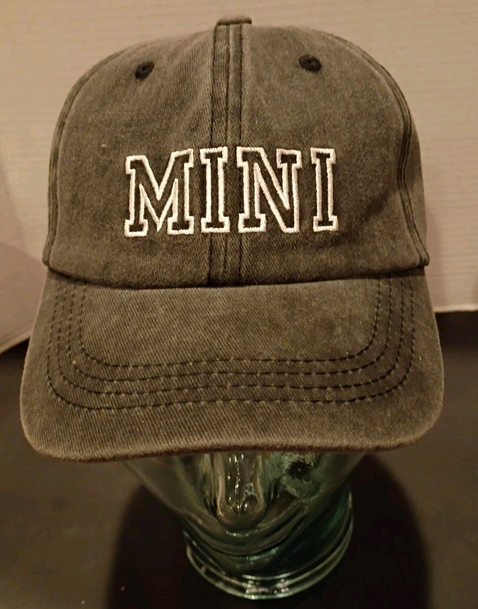 Mini Distressed Gray Child Baseball Cap Hat Embroidered Adjustable