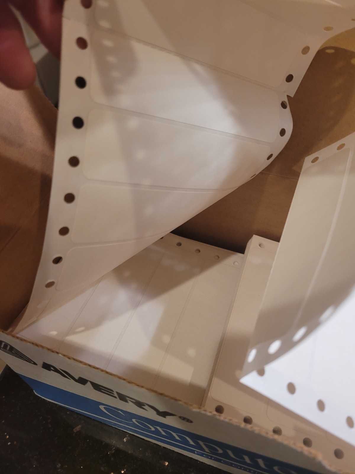Avery 4013 Continuous Computer Labels 3-1/2 x 15/16 5000 Permanent Dot Matrix