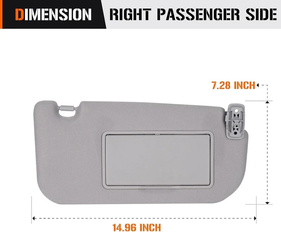 Sun Visor With Makeup Mirror Gray Left Driver Side for Kia Sportage 2005-2010