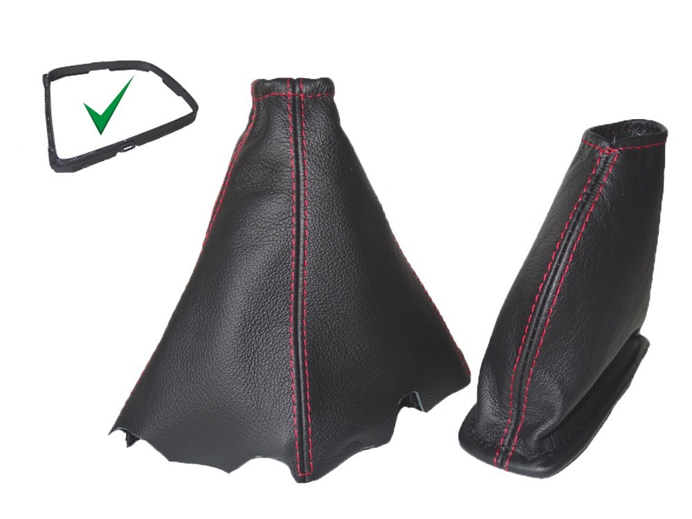 Shift and Ebrake Boot Plastic Frame For Scion iM 2014-16 Red Stitching