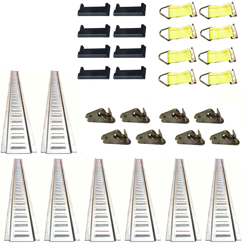 E-Track Tie Down Kit (8) 5' E-Track Rails/8 End Caps/8 O-Rings/8 Tie Straps