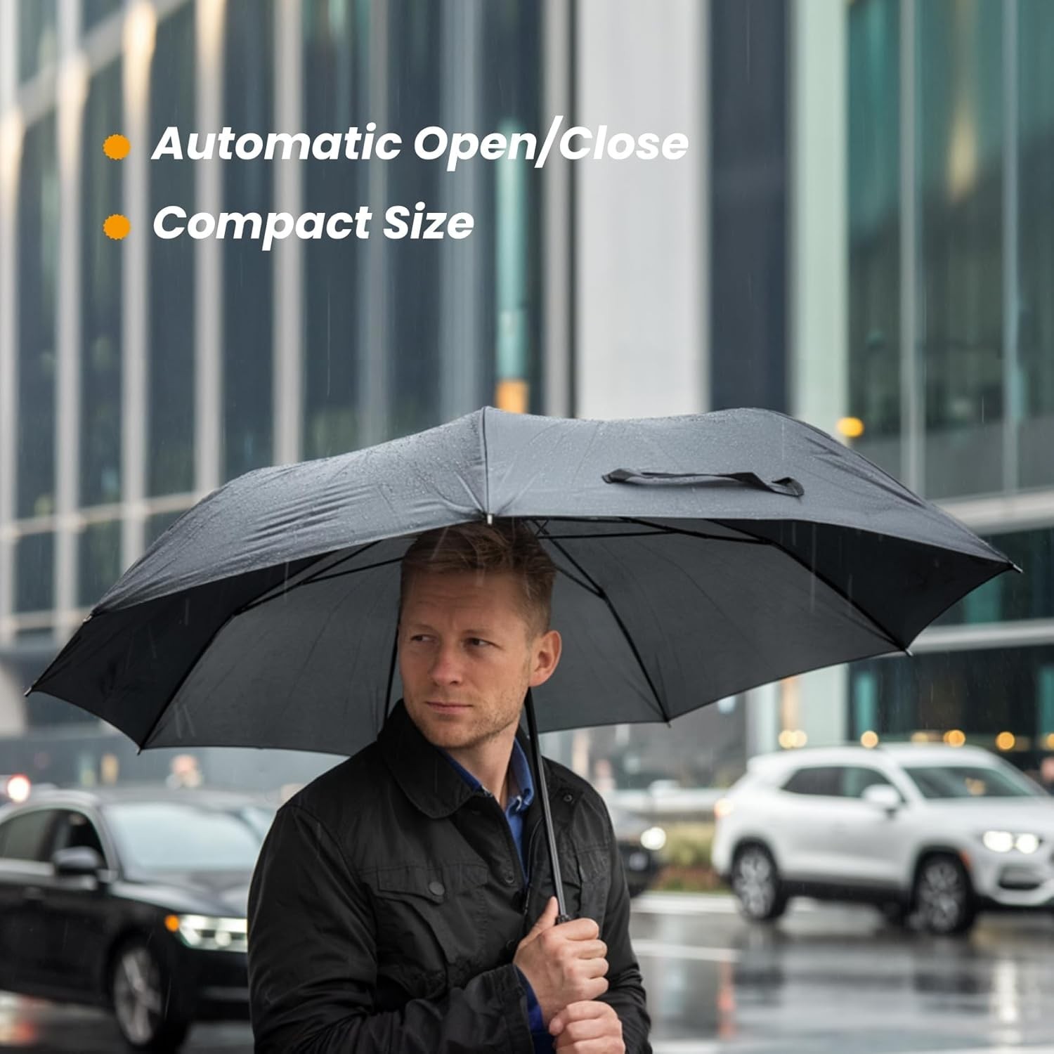 "Windproof Travel Compact Umbrella-Automatic Umbrellas for Rain-Compact Folding