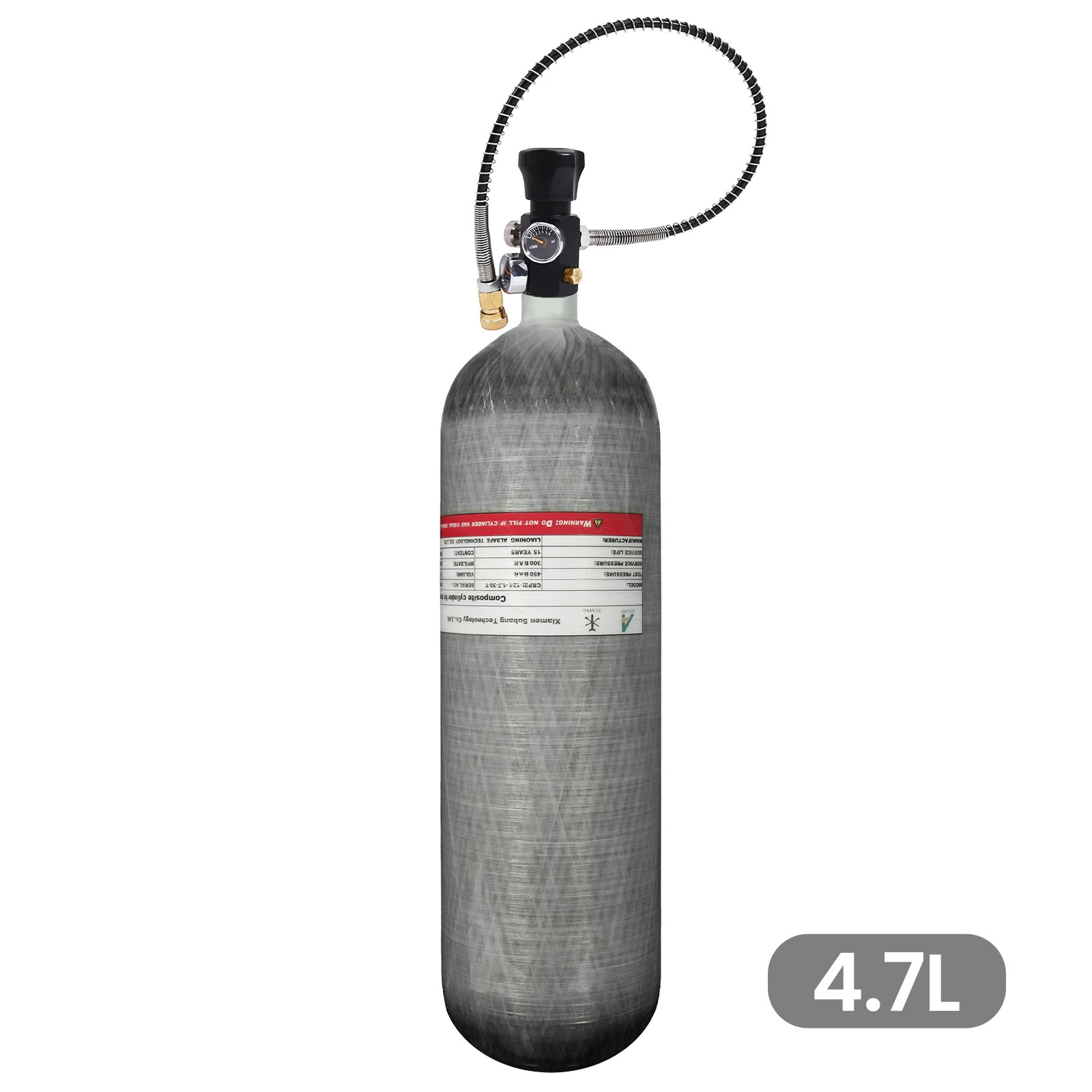 TUXING 4500Psi 4.7L Carbon Fiber Cylinder with Fill Station Regulating Valve 300
