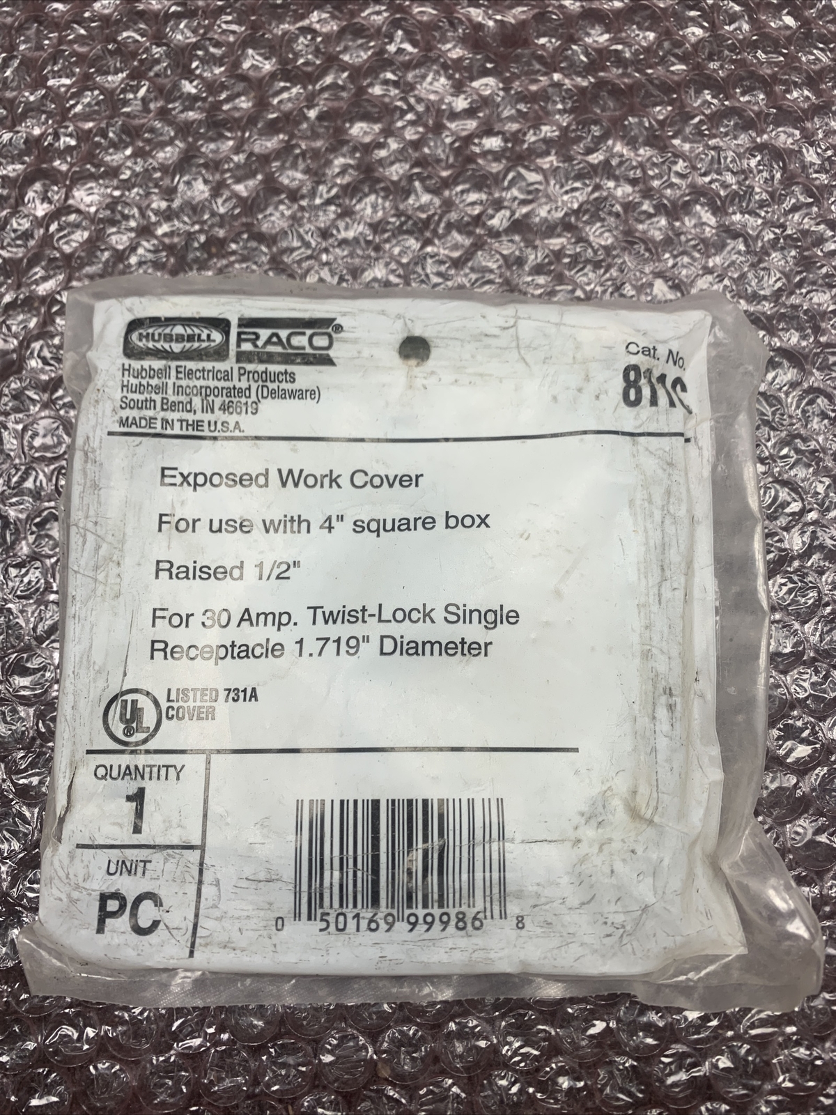 New Hubbell Raco 811C 4" Square Surface Cover