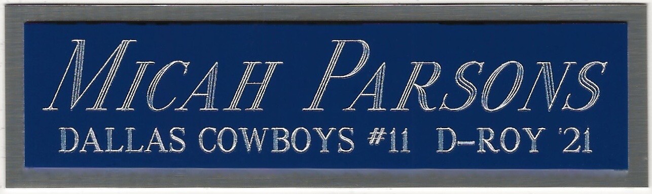 MICAH PARSONS DALLAS COWBOYS NAMEPLATE FOR AUTOGRAPHED Signed FOOTBALL JERSEY