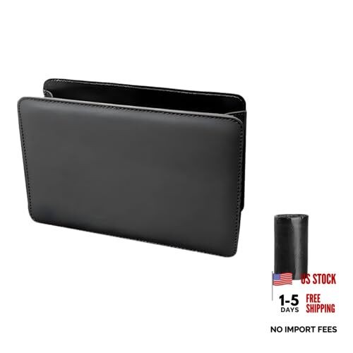 Car Trash Can, Leather Car Garbage Can with One Roll Trash Bag, Foldable Black