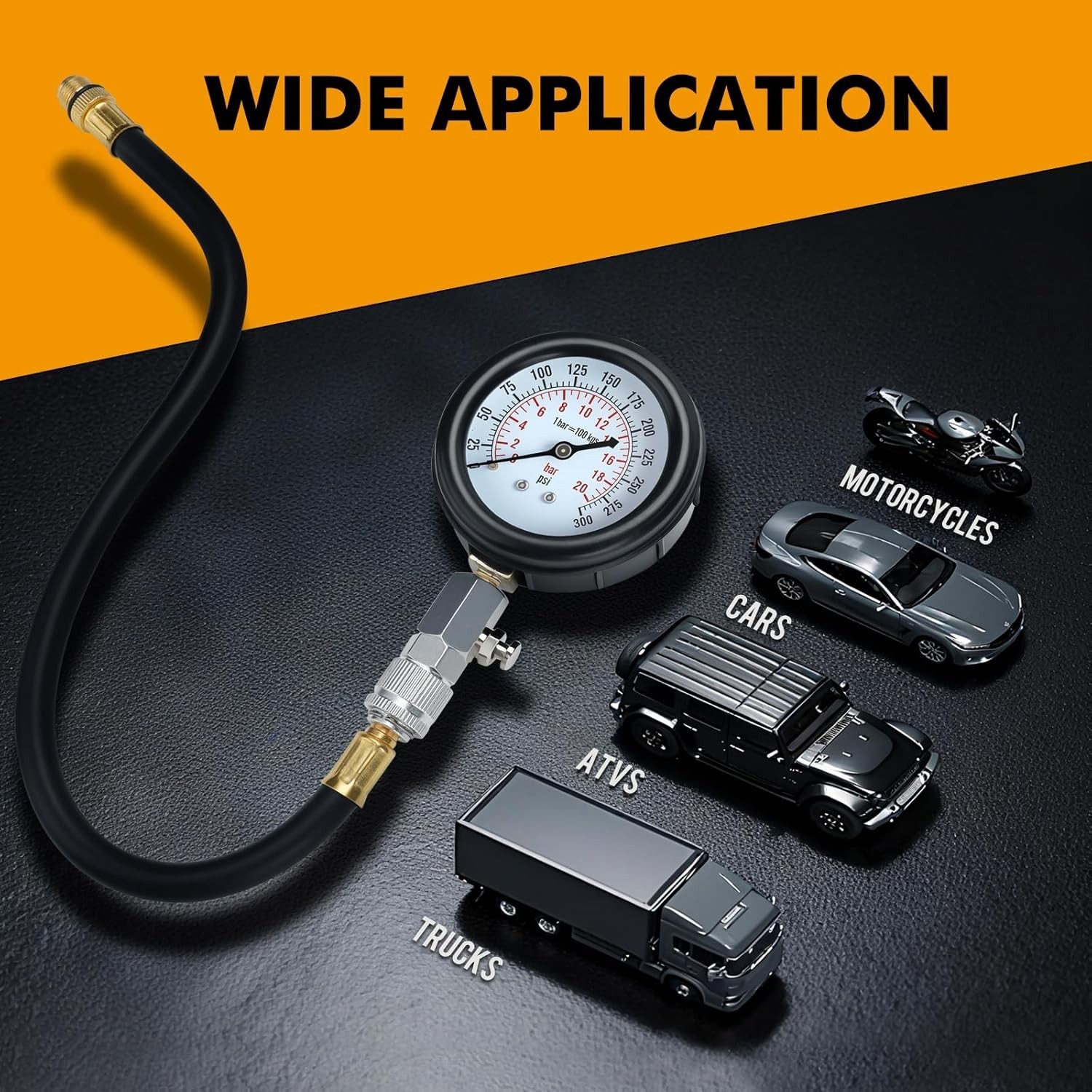 Kit de 8 piezas para medir la compresión de cilindros de motores de gasolina. He