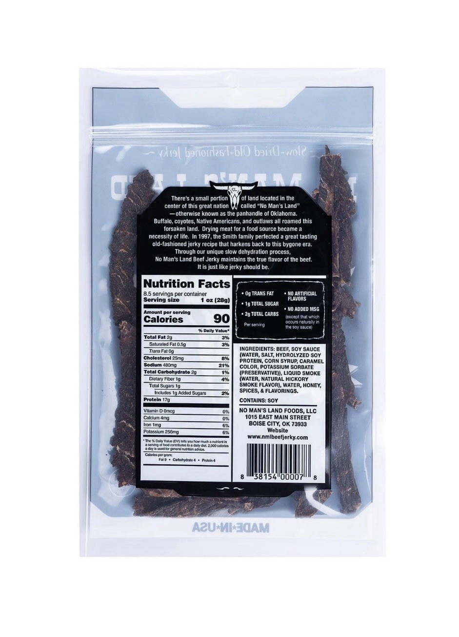 No Man's Land Mild Beef Jerky, 8.5 Ounce