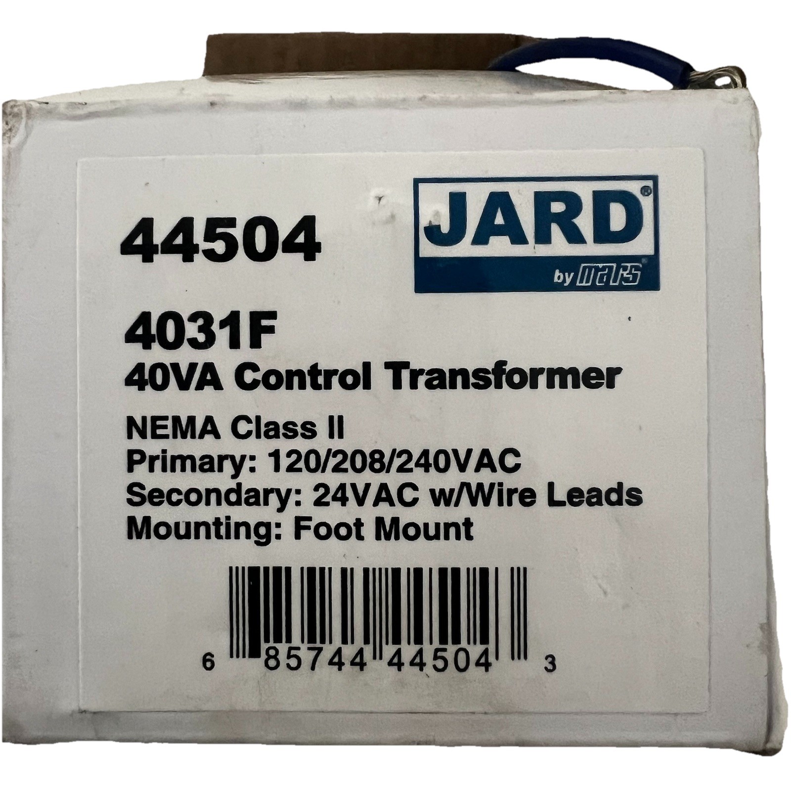 Jard 40VA Control Transformer 44504, 4031F NEMA Class II Foot Mount LOT OF 2