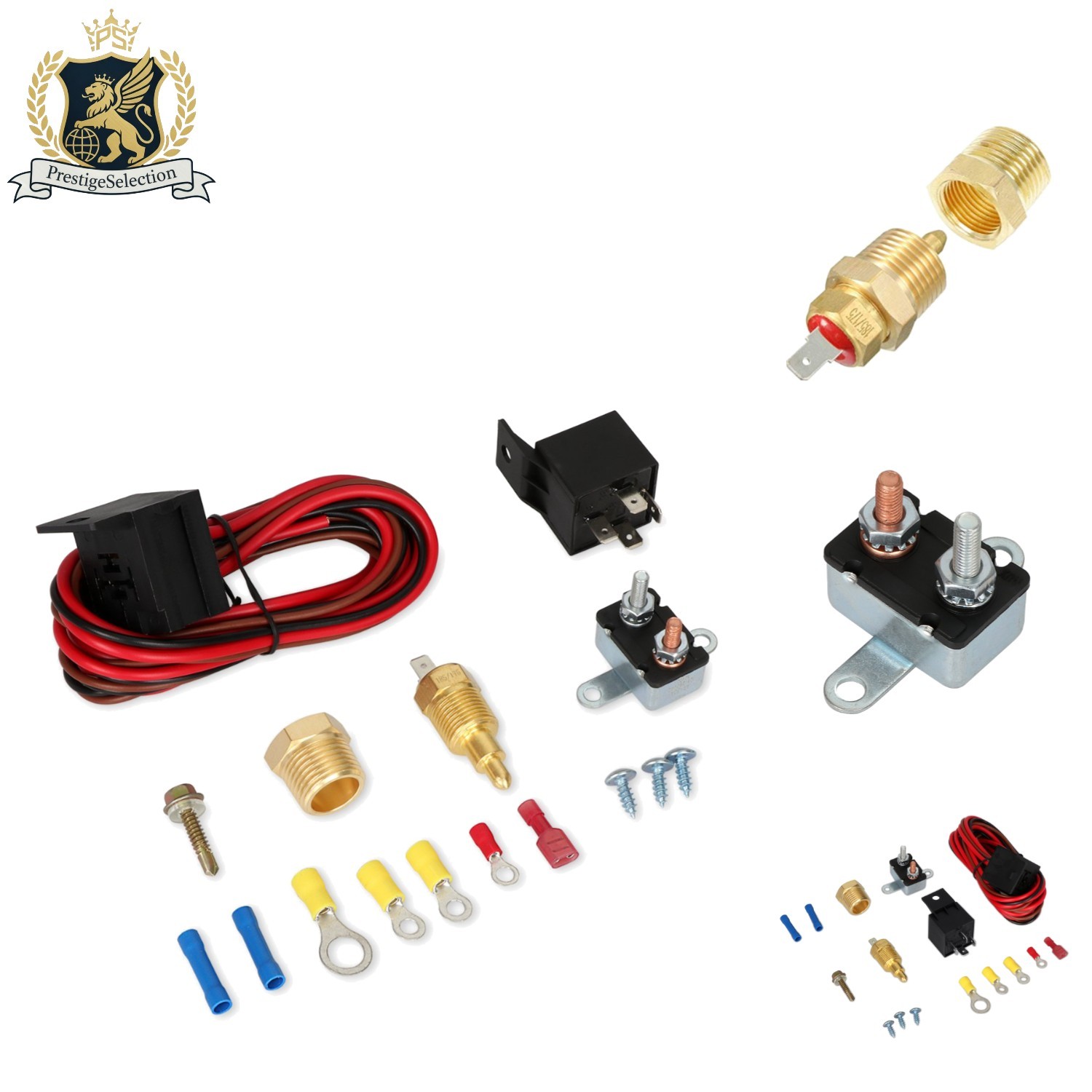 175-185°F Fan Thermostat Kit with 60A Relay - Easy Installation for All Vehicles