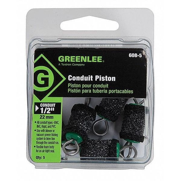 Greenlee 608-5 Piston, Foam, 1/2 In, Pk5