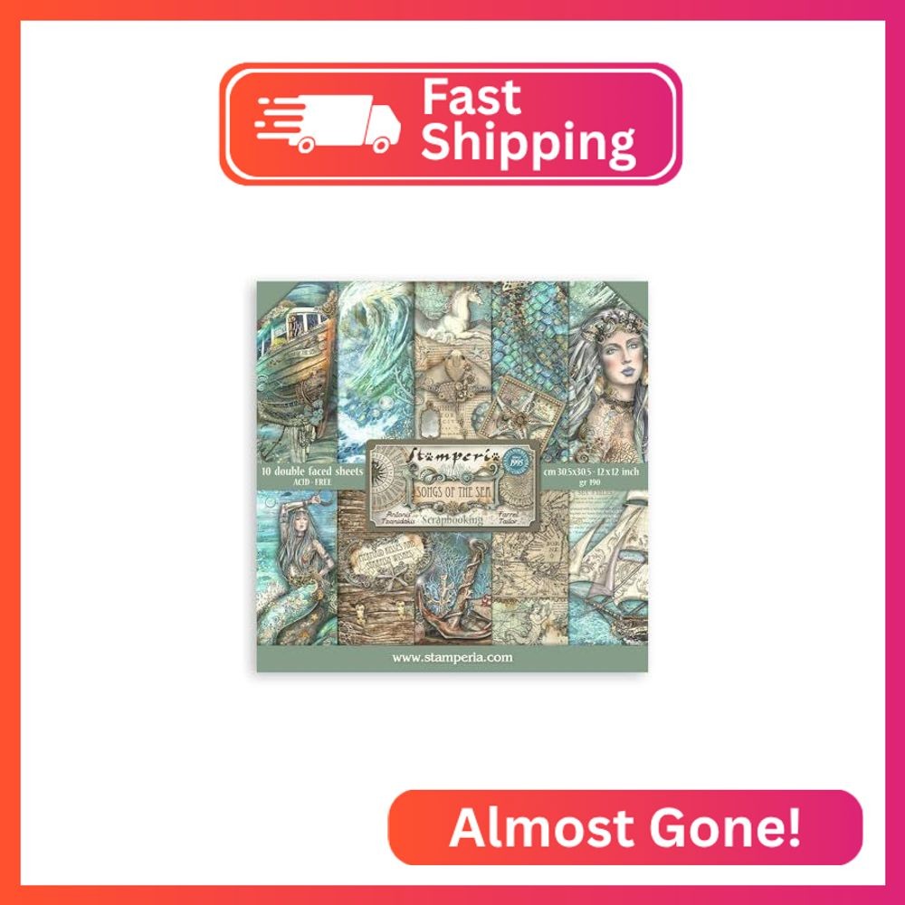 Stamperia Scrapbooking Pad 10 Sheets 30.5 x 30.5(12x12) Songs of The Sea