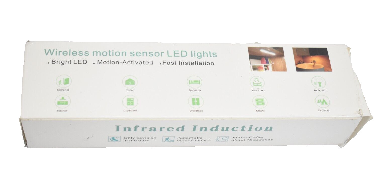 Wireless Motion Sensor LED Lights Bright LED Motion Activated 2 Pack DC 3-6V
