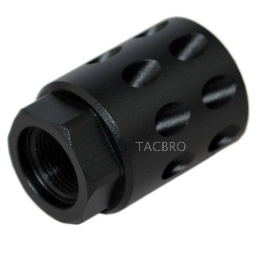 Black Anodized Aluminum 1/2x28 Thread Pitch Muzzle Brake for Gl0ck 9MM