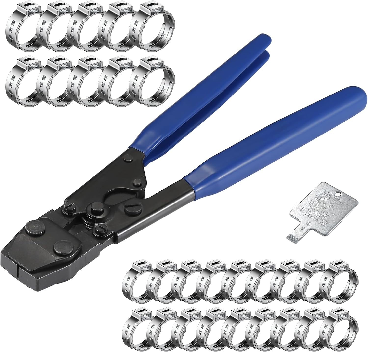 PEX Cinch Clamp Tool Kit w/ Stainless Steel Clamp Rings 20 -1/2" & 10 - 3/4")