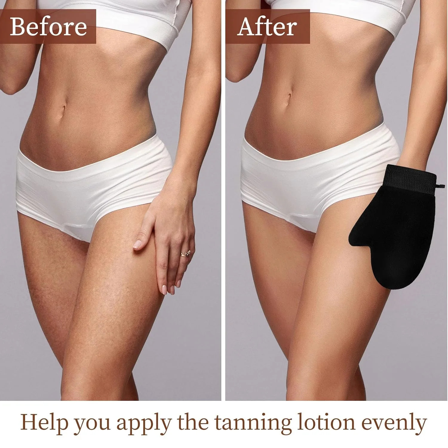2 Pack Self Tanning Mitt - Elastic Wrist Tanning Gloves Prevents Staining, Tanni