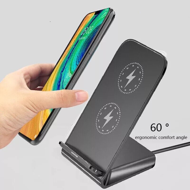 30W Wireless Charger Charging Stand Dock For Samsung iPhone Android Cell Phone