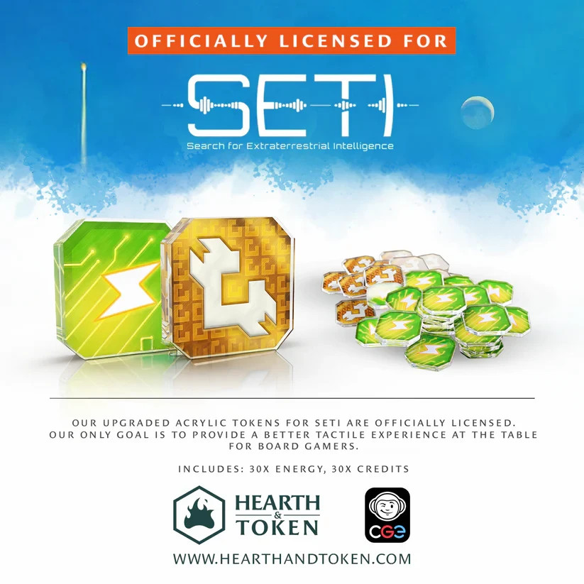 SETI Bundle Tokens Acrylic Game Tokens 0.75" Double Sided Print NEW Licensed