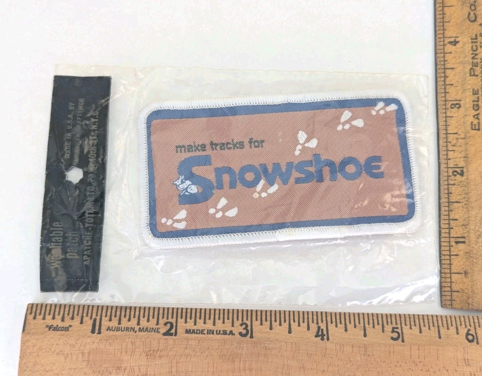 NOS Snowshoe Mountain WV Ski Patch Make Tracks for Snowshoe Vtg c.1980s