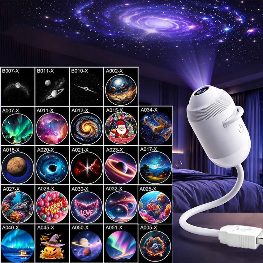 2-in-1 Galaxy Projector Night Light Starry Sky Projector High Resolution Bedroom