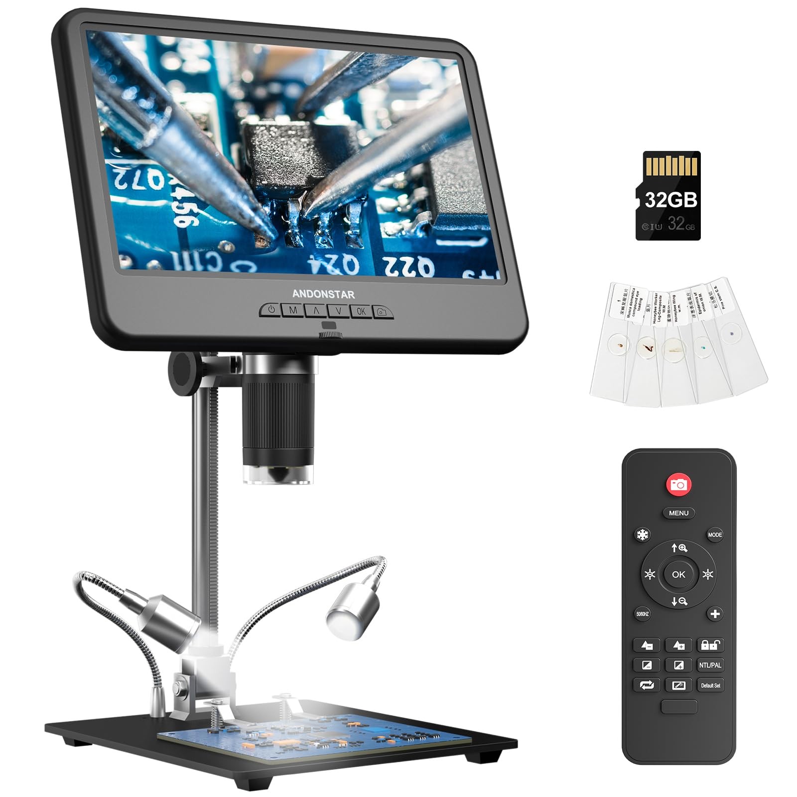 Andonstar AD210 10.1 Inch LCD Digital Microscope for Adults, Soldering Black
