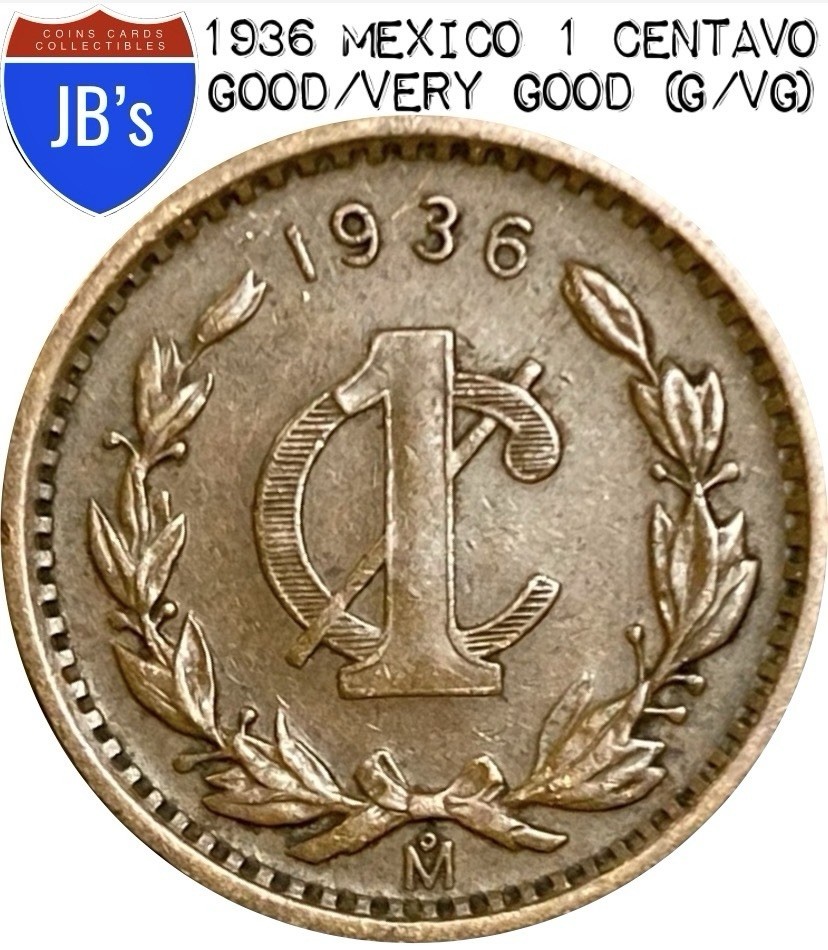 1936 Mexico One Centavo 1¢ - Good/Very Good (G/VG)
