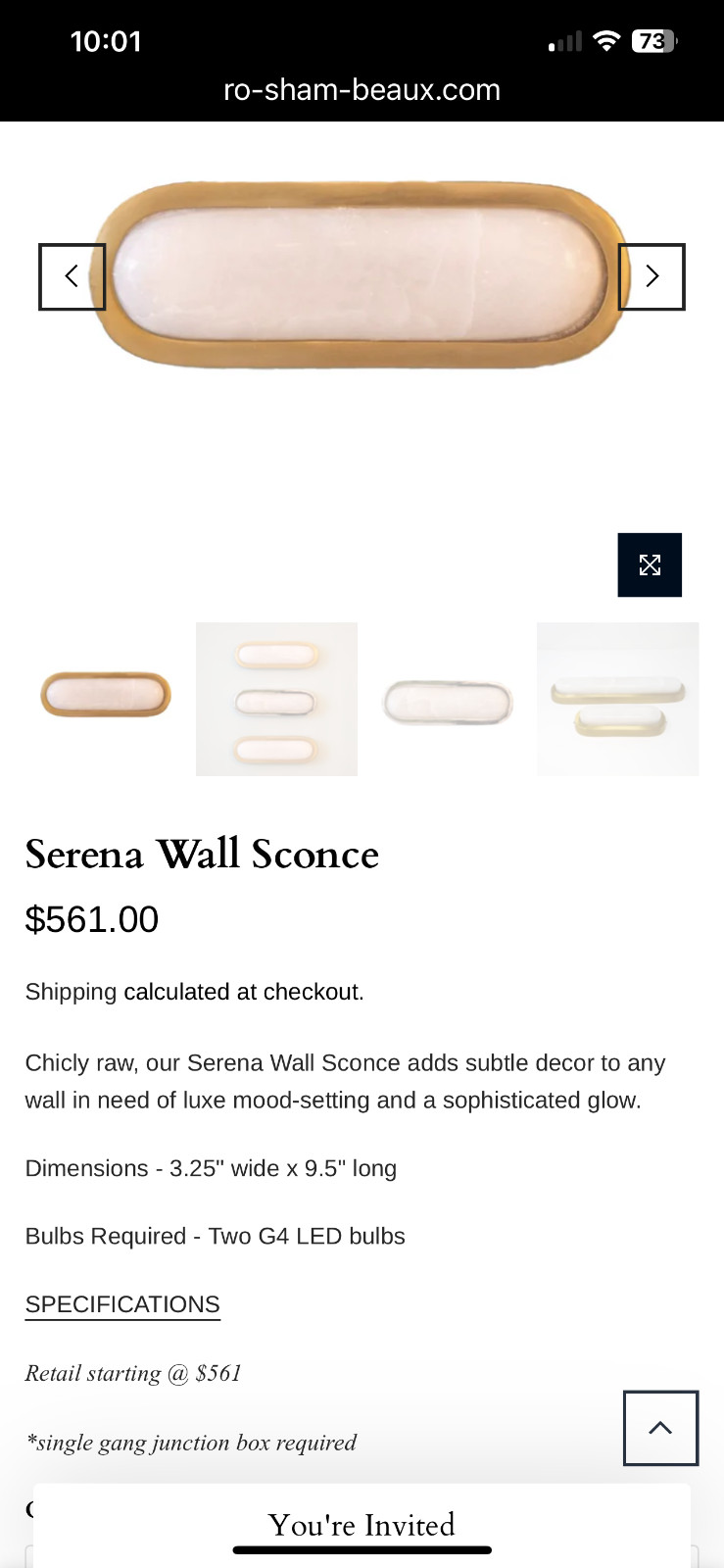 Ro Sham Beaux Serena Sconces