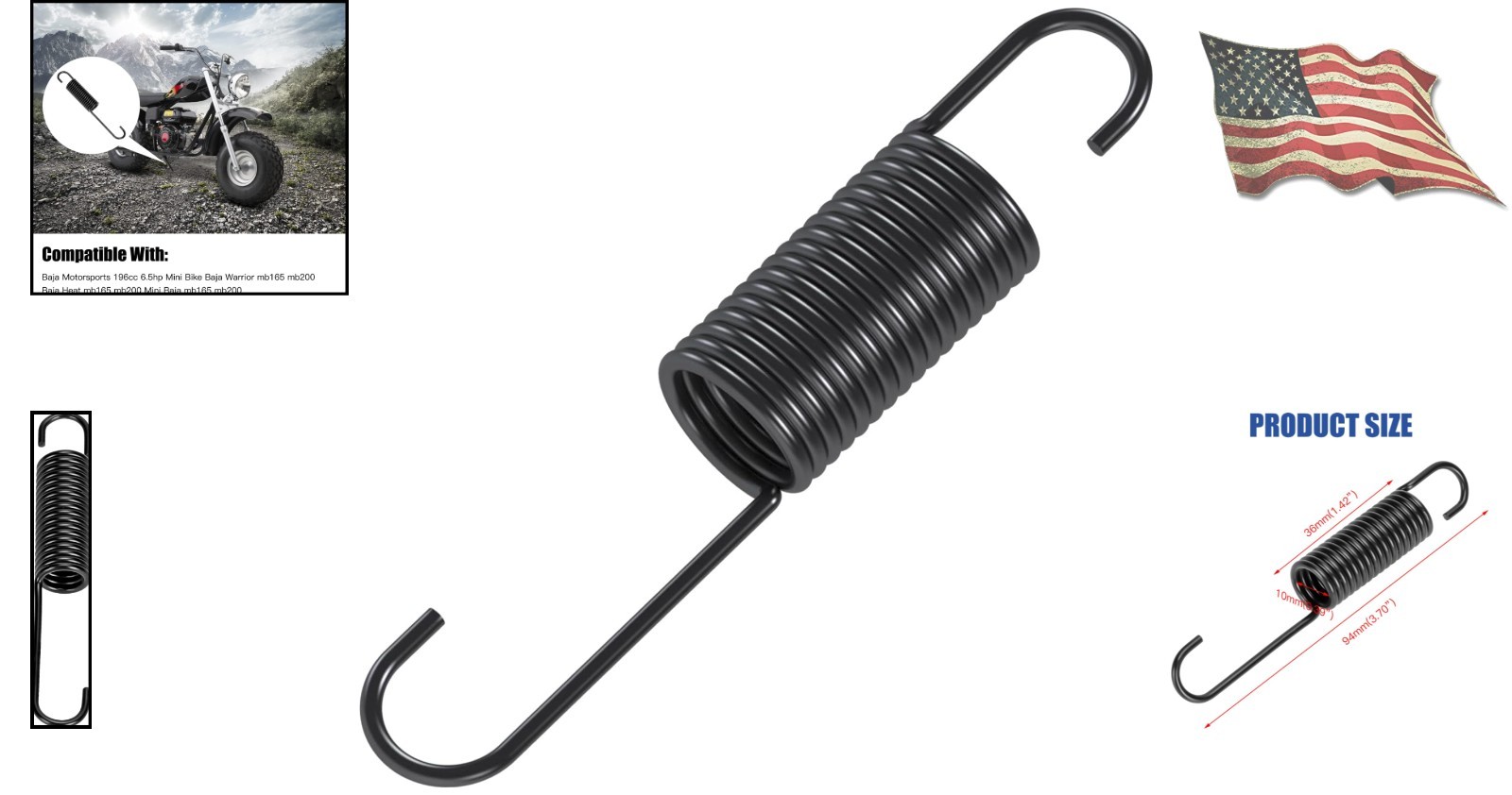 Reliable Kickstand Spring for Mini Bikes - 3.7" Compatible with Coleman & More