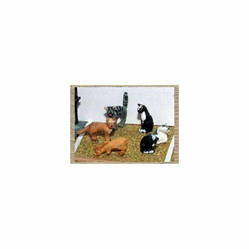 Painted 6 Assorted Cats O scale Langley L26p