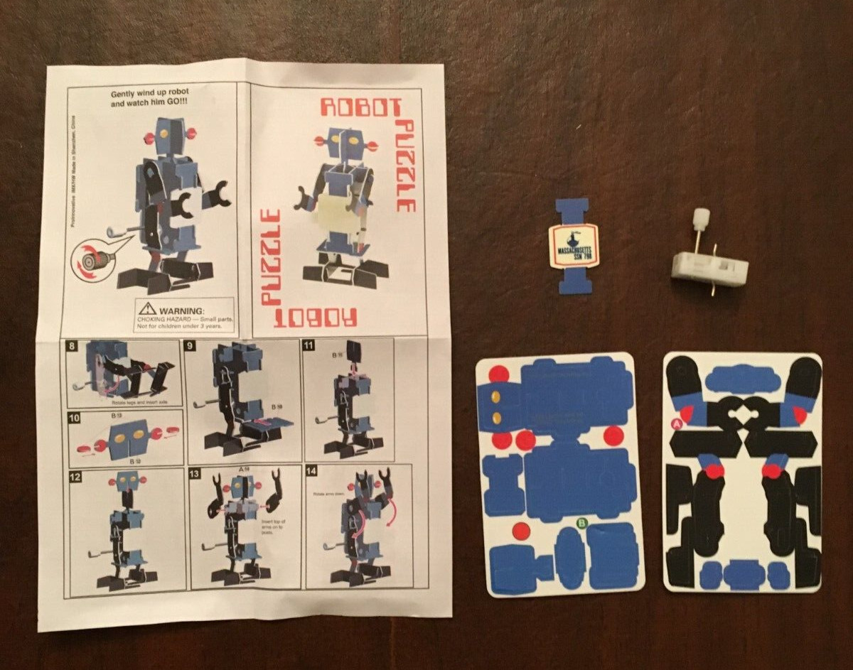 USS MASSACHUSETTS SSN 798 ATTACK SUBMARINE CHRISTENING SOUVENIR - ROBOT PUZZLE !