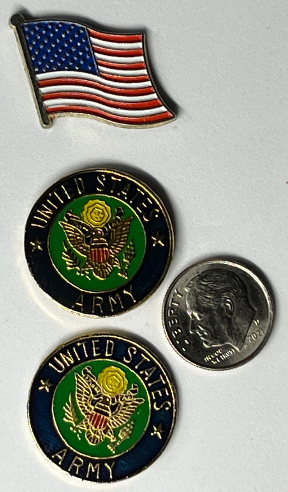 US Flag And Army 4 Lapel Pin Set