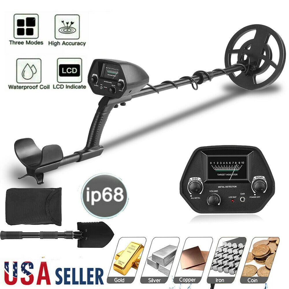 Waterproof Metal Detector Kit w/ LCD Display Gold Detector 8" Coil & Backpack