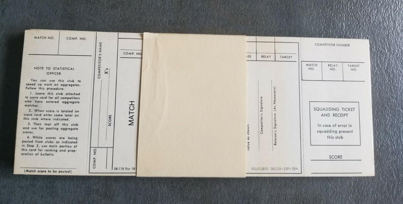 40+ vtg Competition Officer Gun Range 18-shot SR-118  ASJ01800 10M scoring cards