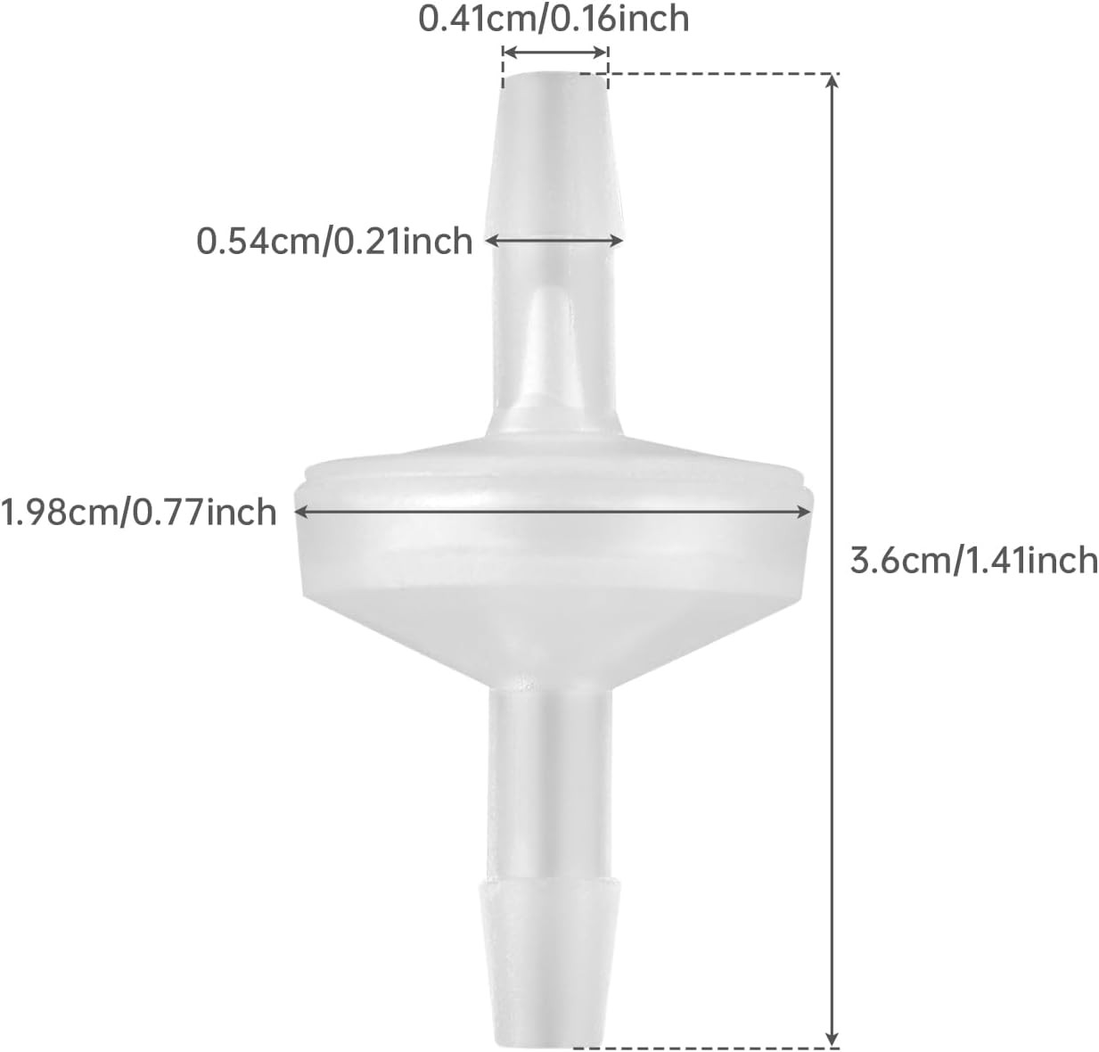 1/4" Plastic Check Valves 10pcs, One Way Barb Hose Inline Non Return Valve fo...