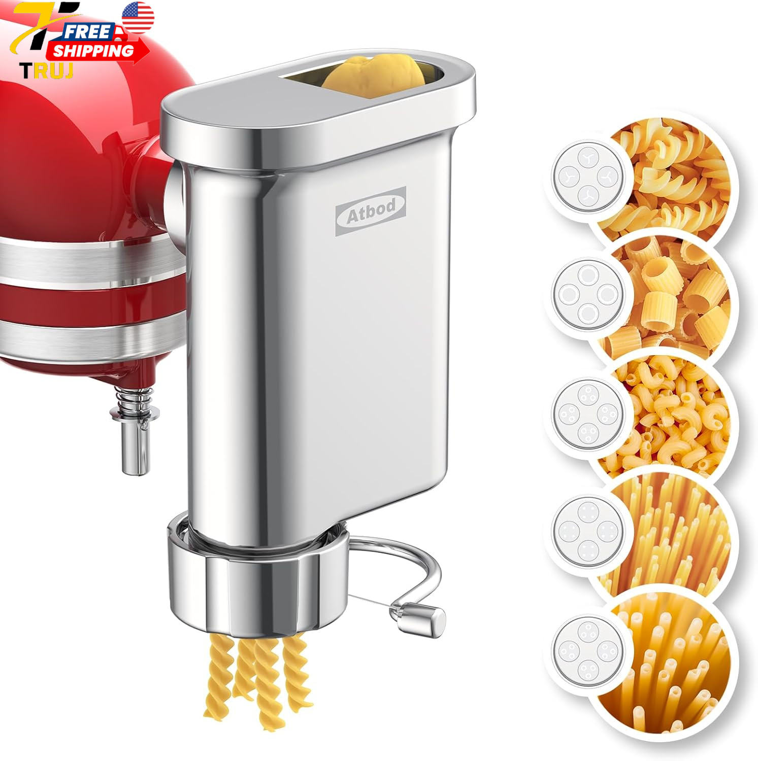 Metal Gourmet Pasta Press Attachment for Kitchenaid Stand Mixer Pasta Maker Att
