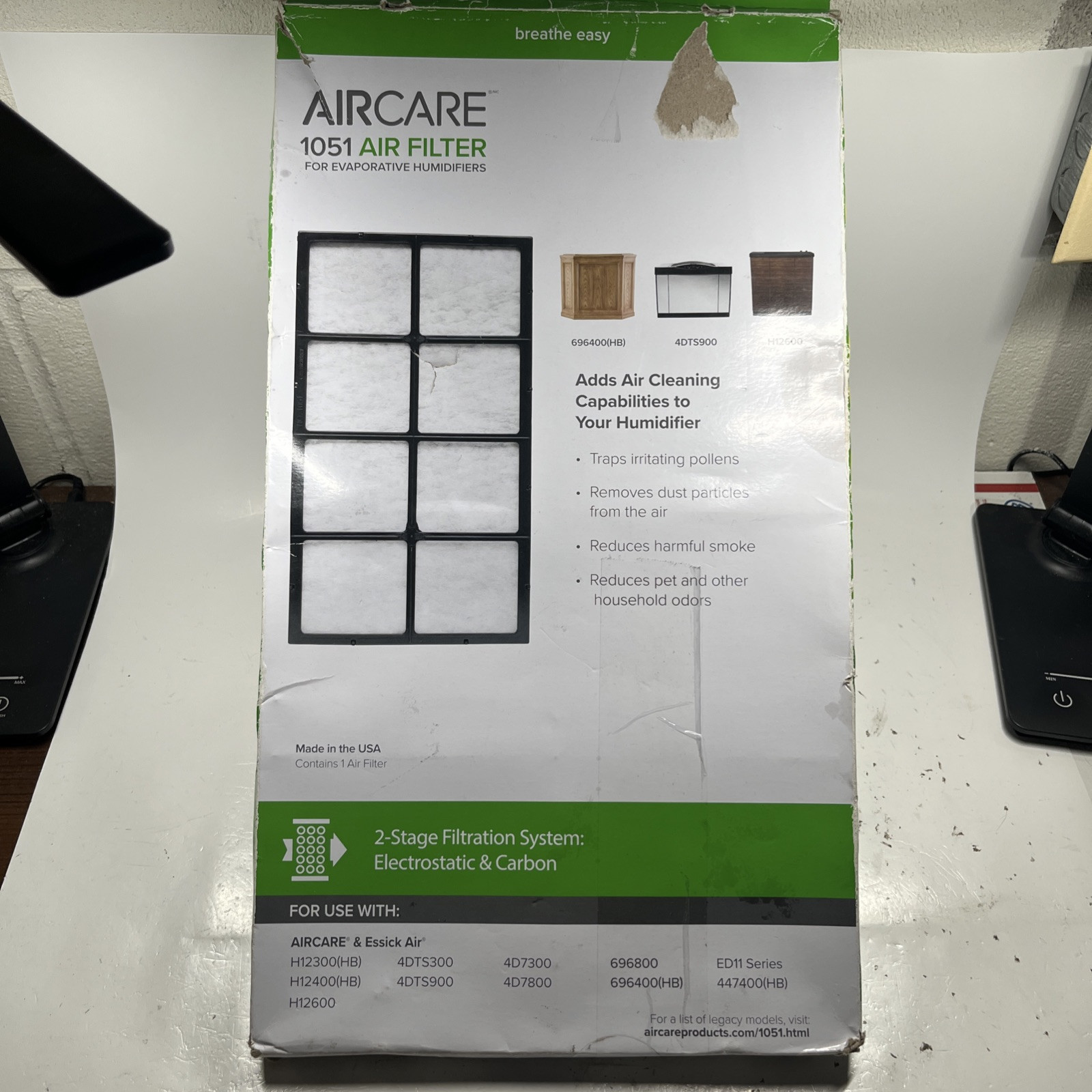 AIRCARE 1051 2 Stage Air Filter System for Evaporative Humidifier NEW