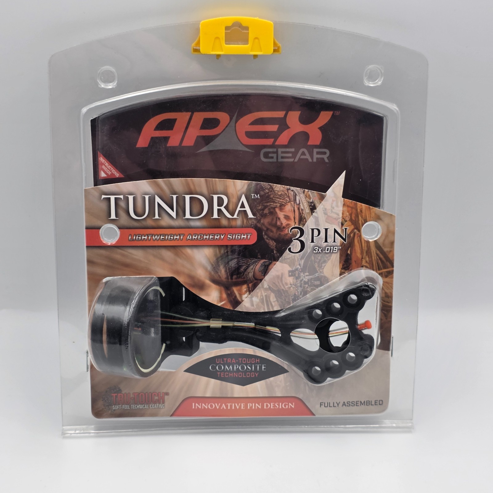 APEX GEAR Tundra 3-Pin Sight .019 Black Ultra Lightweight Archery Sight AG1203BK