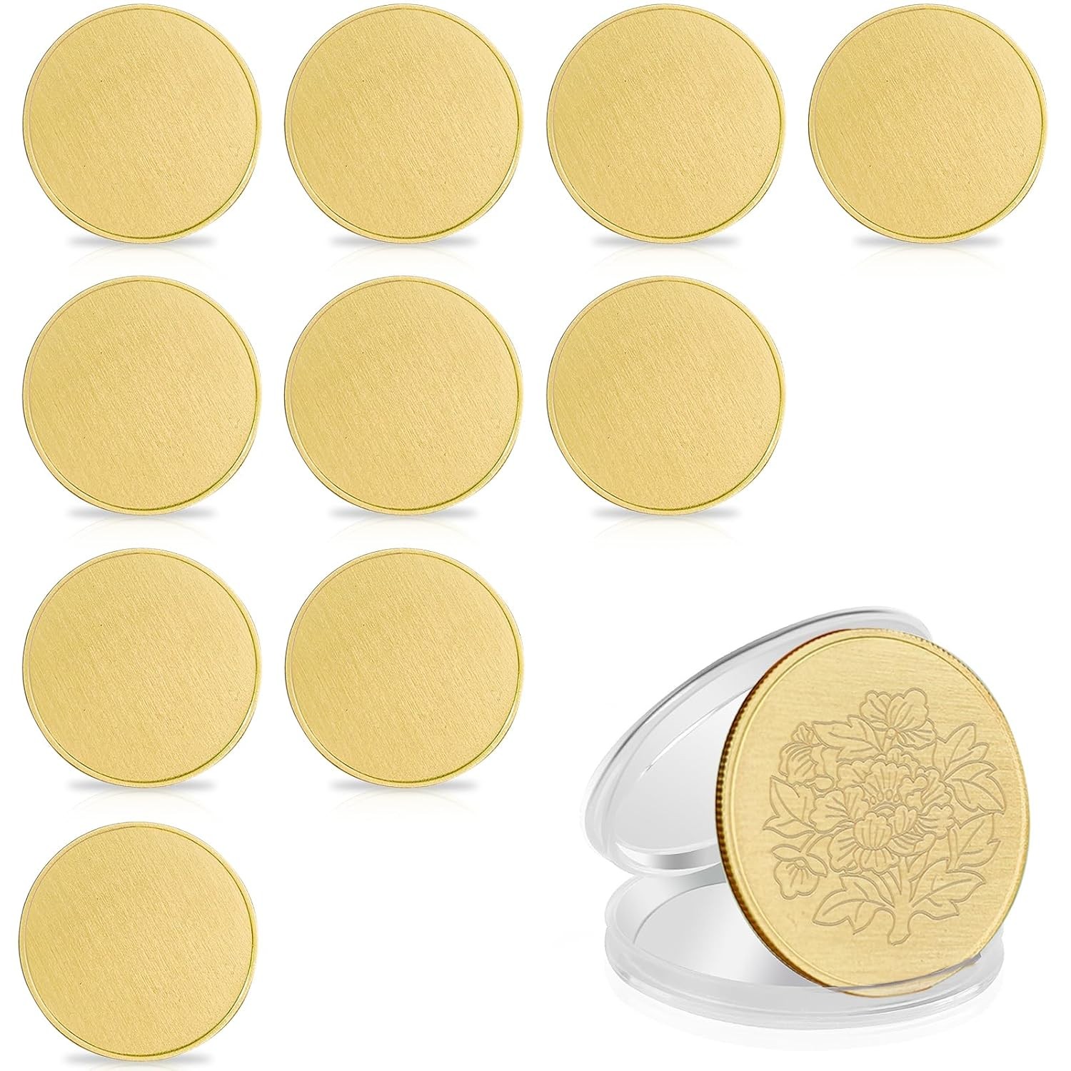 Brass Laser Engraving Blanks 10Pcs Custom Challenge Coin Metal Engraving Coin
